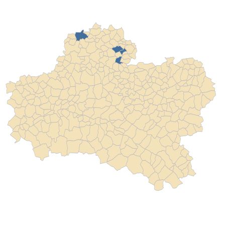 Répartition de Prunus cerasus L. dans le Loiret