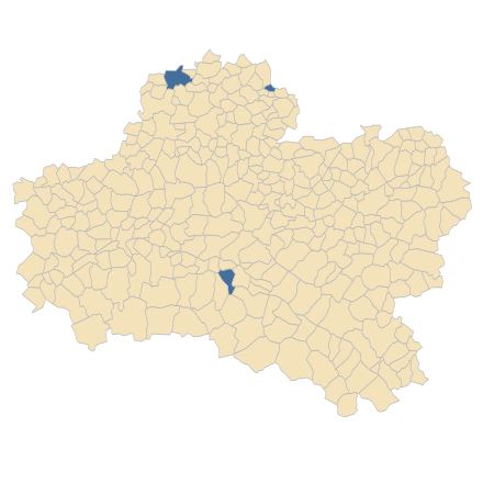 Répartition de Prunus domestica L. dans le Loiret