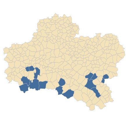 Répartition de Prunus serotina Ehrh. dans le Loiret