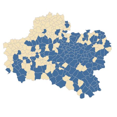 Répartition de Pulicaria dysenterica (L.) Bernh. dans le Loiret