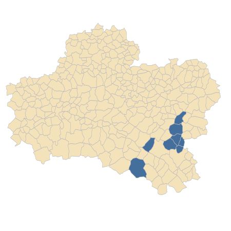 Répartition de Pulmonaria affinis Jord. dans le Loiret