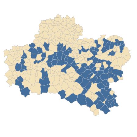 Répartition de Pyrus communis L. dans le Loiret