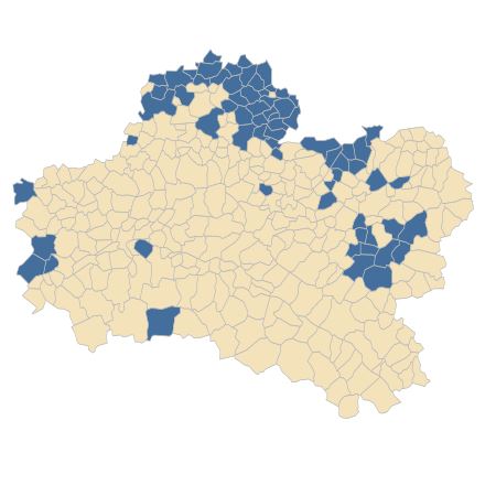 Répartition de Quercus pubescens Willd. dans le Loiret