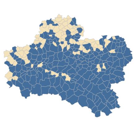 Répartition de Ranunculus acris L. dans le Loiret