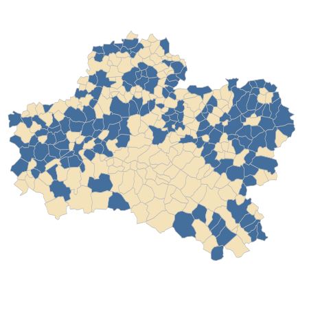 Répartition de Ranunculus auricomus L. dans le Loiret