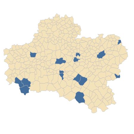 Répartition de Ranunculus peltatus Schrank dans le Loiret