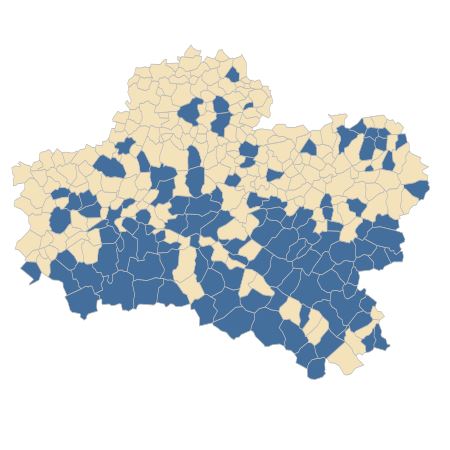 Répartition de Ranunculus sardous Crantz dans le Loiret