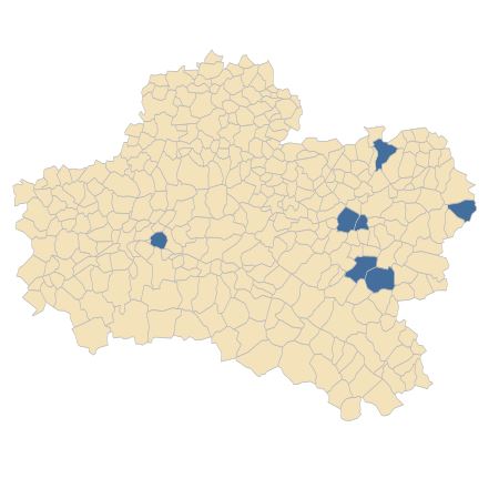 Répartition de Ranunculus trichophyllus Chaix dans le Loiret