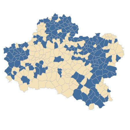 Répartition de Rhamnus cathartica L. dans le Loiret