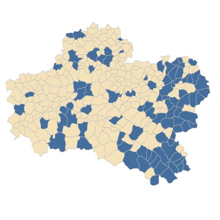 Répartition de Ribes uva-crispa L. dans le Loiret