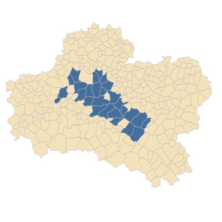 Répartition de Arnica montana L. dans le Loiret