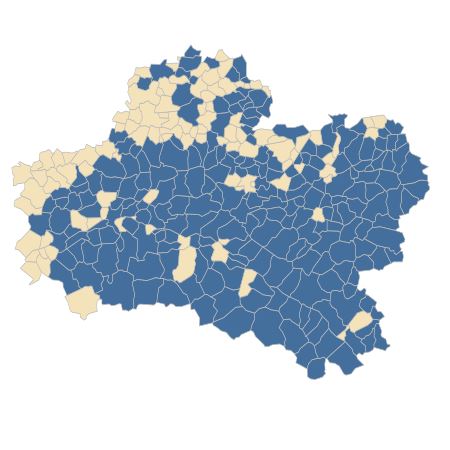 Répartition de Rosa arvensis Huds. dans le Loiret