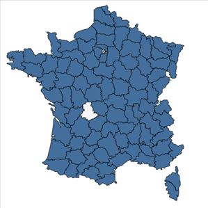 Répartition de Blackstonia perfoliata (L.) Huds. en France