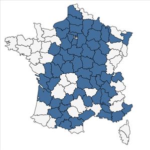 Répartition de Ophrys aranifera Huds. subsp. aranifera en France